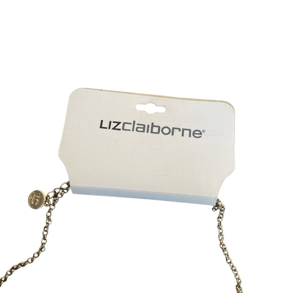 Liz Claiborne Gold Tone With Red And Pink Stones Statement Necklace - Picture 4 of 4